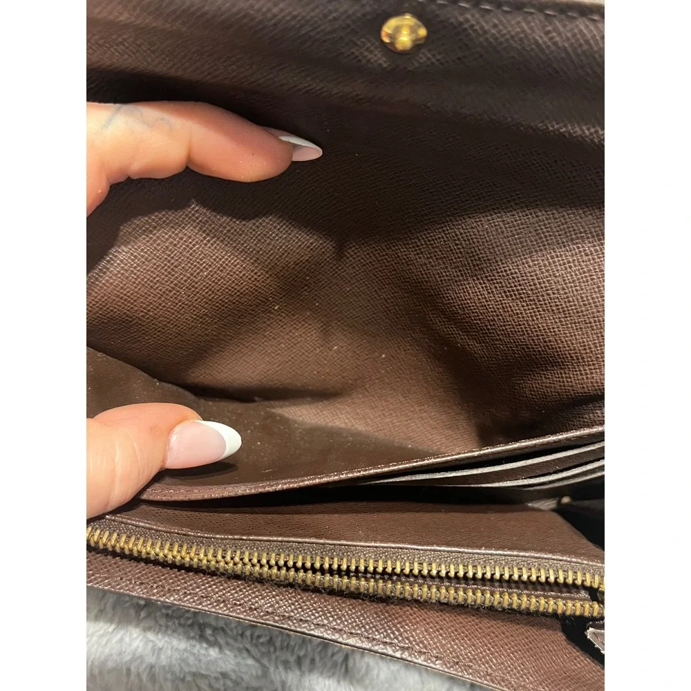 Louis Vuitton Damier Ebene Sarah Wallet Snap‎ Closure Long Bifold - Picture 4 of 7